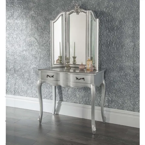 BRAND NEW HOMESDIRECT365 SILVER ANTIQUE FRENCH STYLE DRESSING TABLE SET
