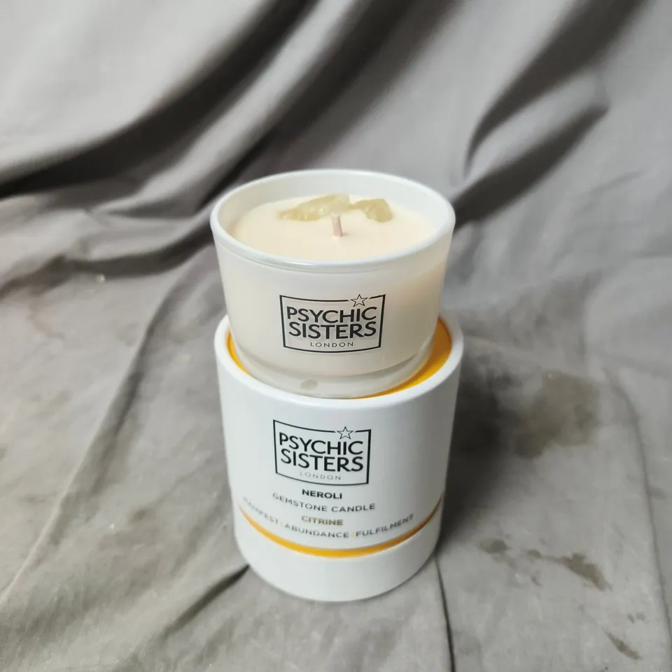 PSYCHIC SISTERS LONDON NEROLI GEMSTONE CANDLE – CITRINE ABUNDANCE & FULFILLMENT