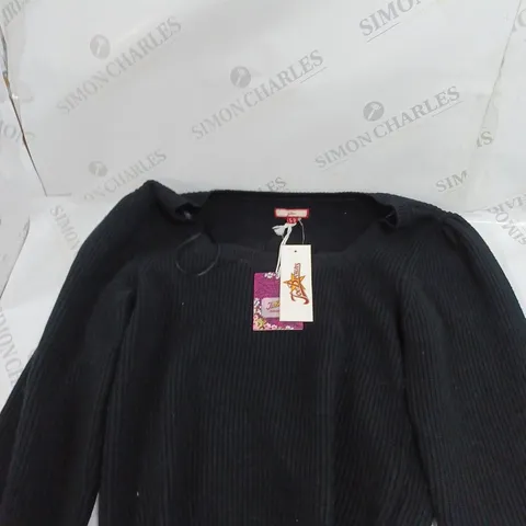 JOE BROWNS KNITTED LONG SLEEVE JUMPER IN BLACK - 10