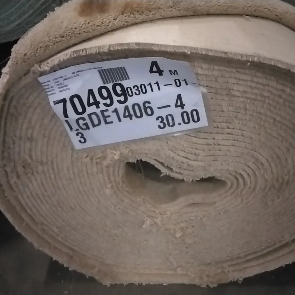 ROLL OF LINGDALE ELITE MALHAM CREAM CARPET APPROXIMATELY 4M X 30M