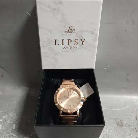 LISPY GOLD TONE DIAL GOLD TONE BRACELET WATCH