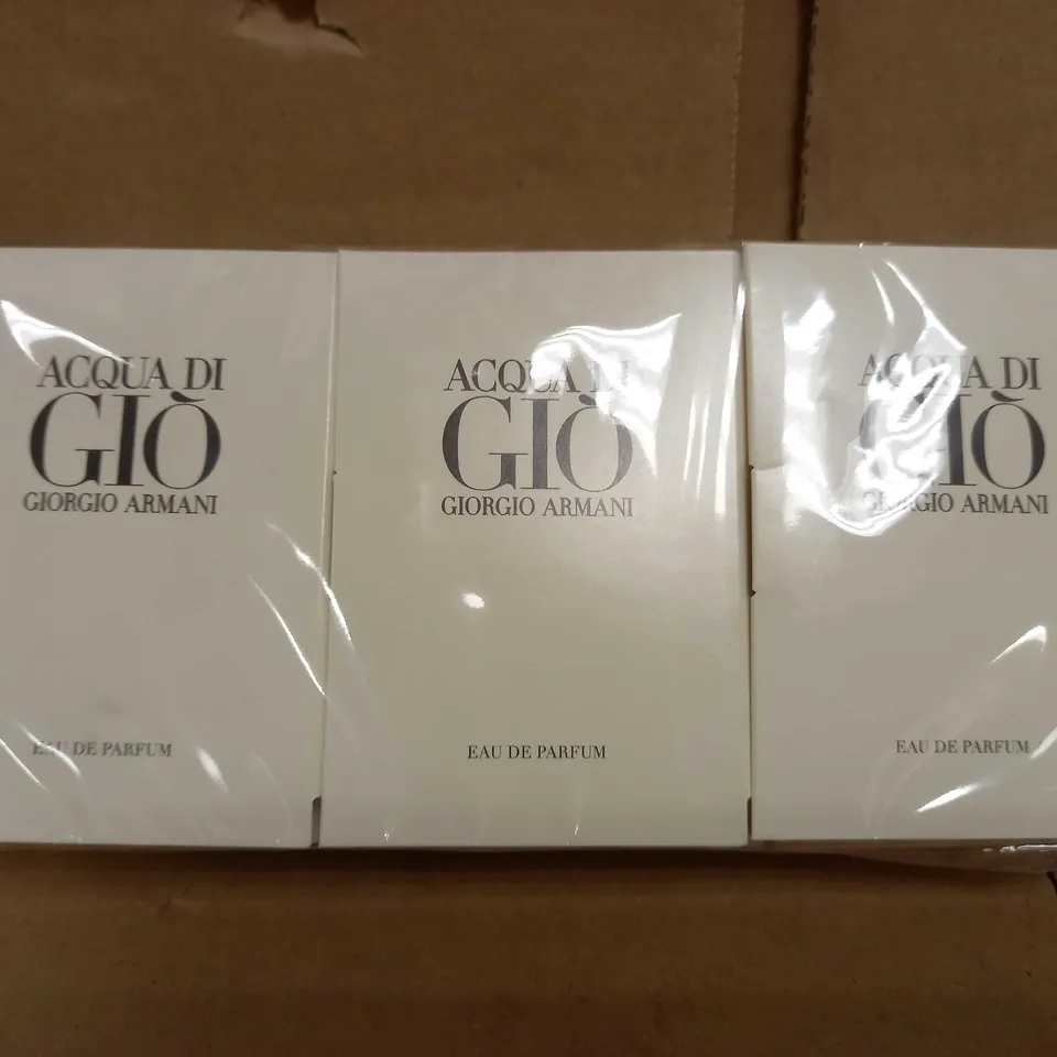 BOX OF APPROX 100 ACQUA DI GIO GIORGIO ARMANI EAU DE PARFUM SAMPLES