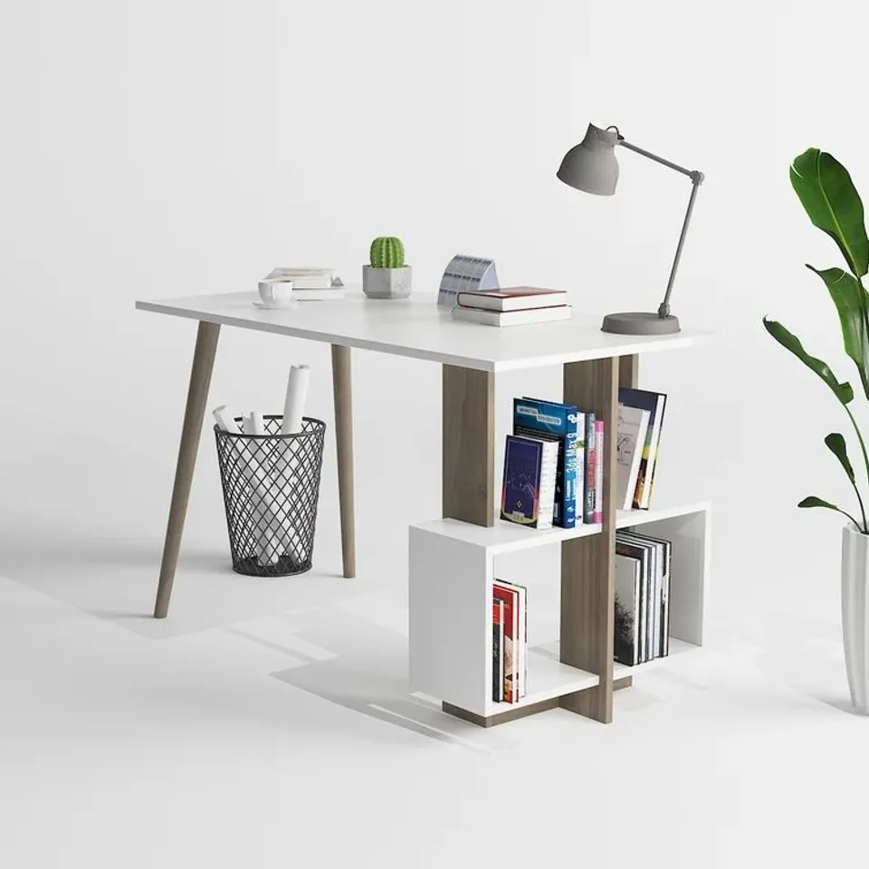 BOXED TRUMAN DESK // FRAME COLOUR: WALNUT/WHITE (1 BOX)