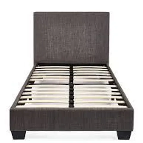 RILEY FABRIC SINGLE BEDFRAME IN DARK GREY - COLLECTION ONLY