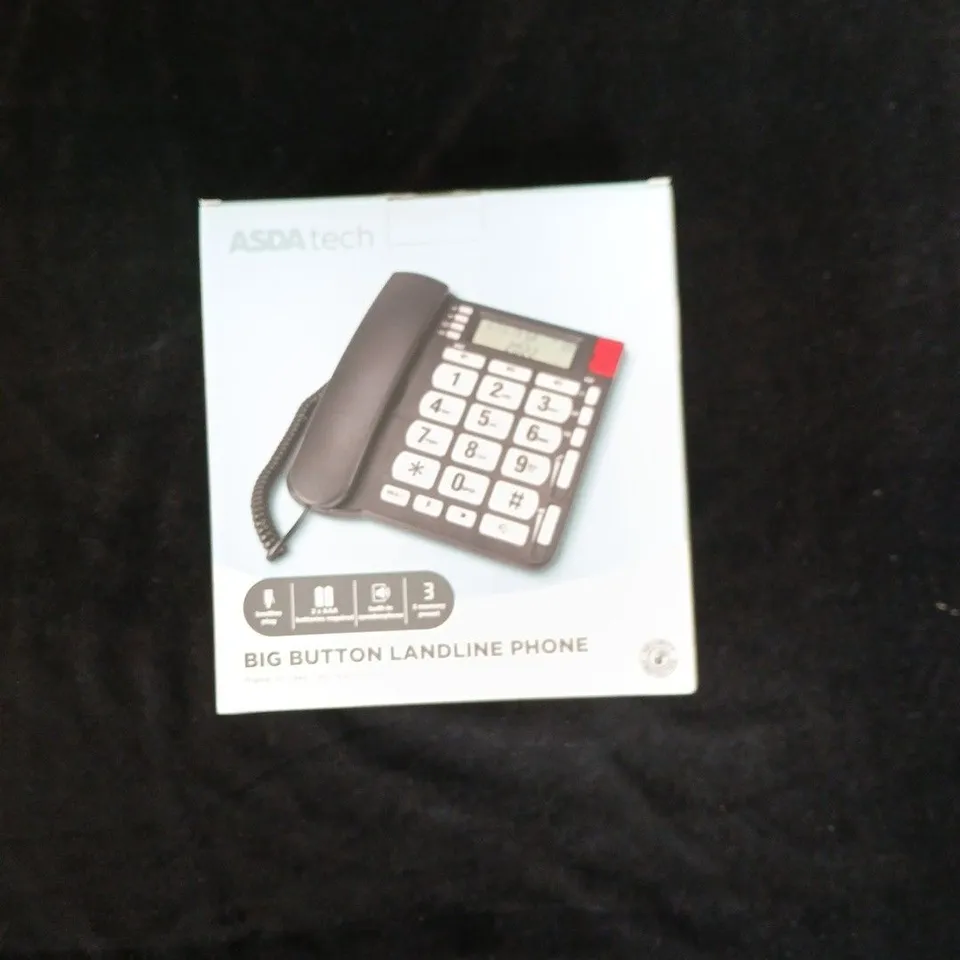 BOX OF APPROXIMATELY 10 ASDA TECH BIG BUTTON LANDLINE PHONE