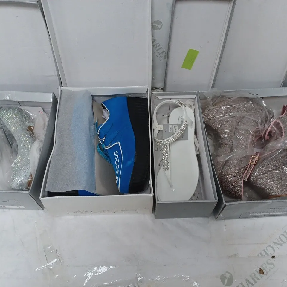 LARGE BOX OF APPROXIMATELY 10 ASSORTED BOXED SHOES TO INCLUDE BOOTS AND HEELS ETC.