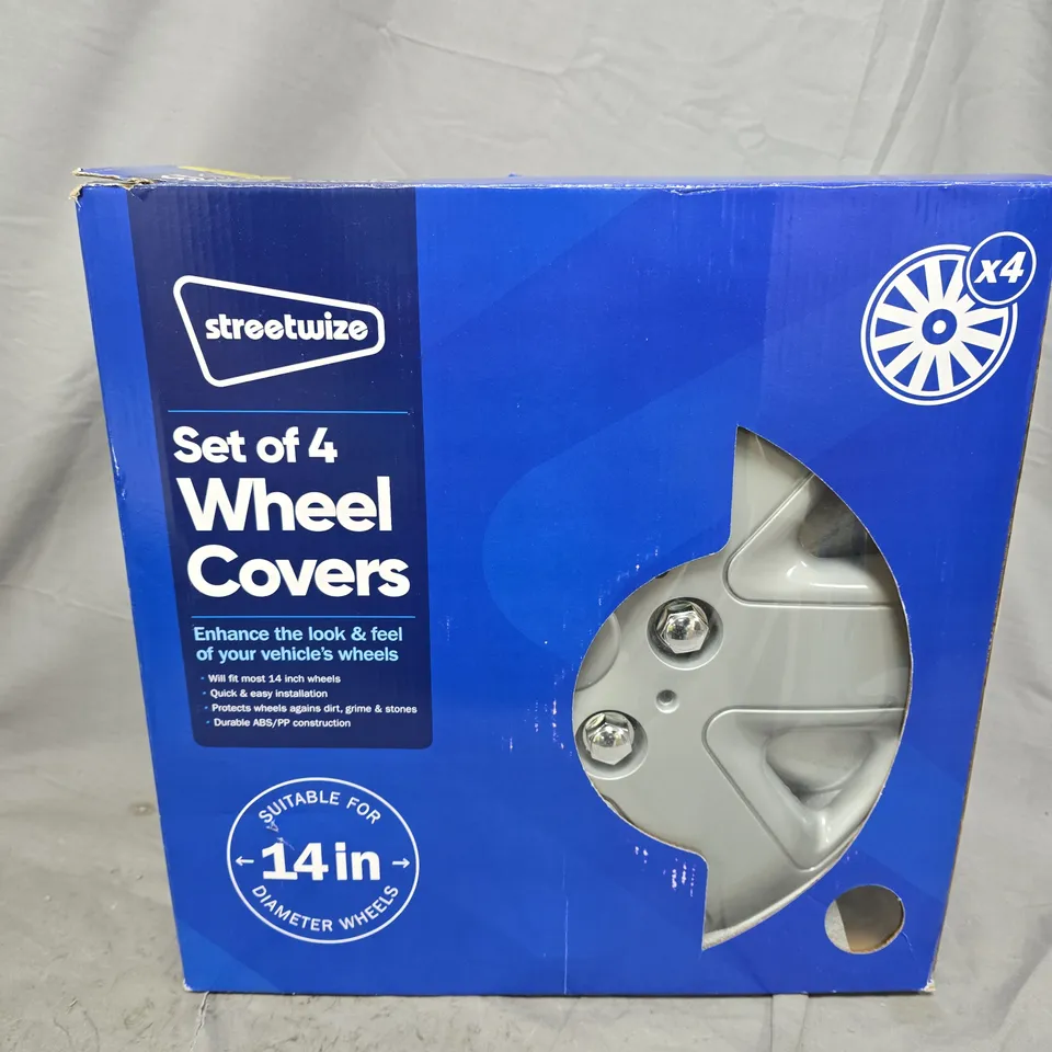 STREETWIZE SET OF 4 WHEEL COVERS - SUITABLE FOR 14IN DIAMETER WHEELS
