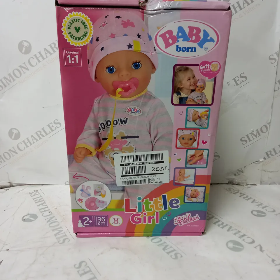 BOXED BABY BORN LITTLE GIRL DOLL 36cm 