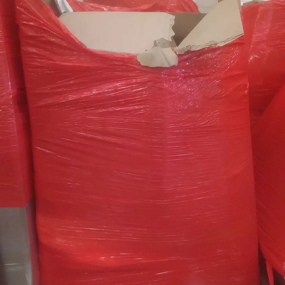 PALLET OF ASSORTED ITEMS INCLUDING AIR MULTIPLIER TOWER FAN, WIRE BOARD NOTEPADS, LAUNDRY BASKET