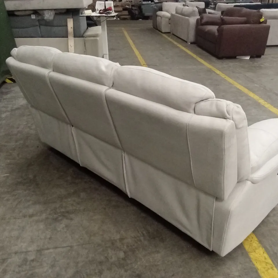 ALBION FABRIC 3 SEATER HIGH BACK MANUAL RECLINER SOFA - GREY RRP £749