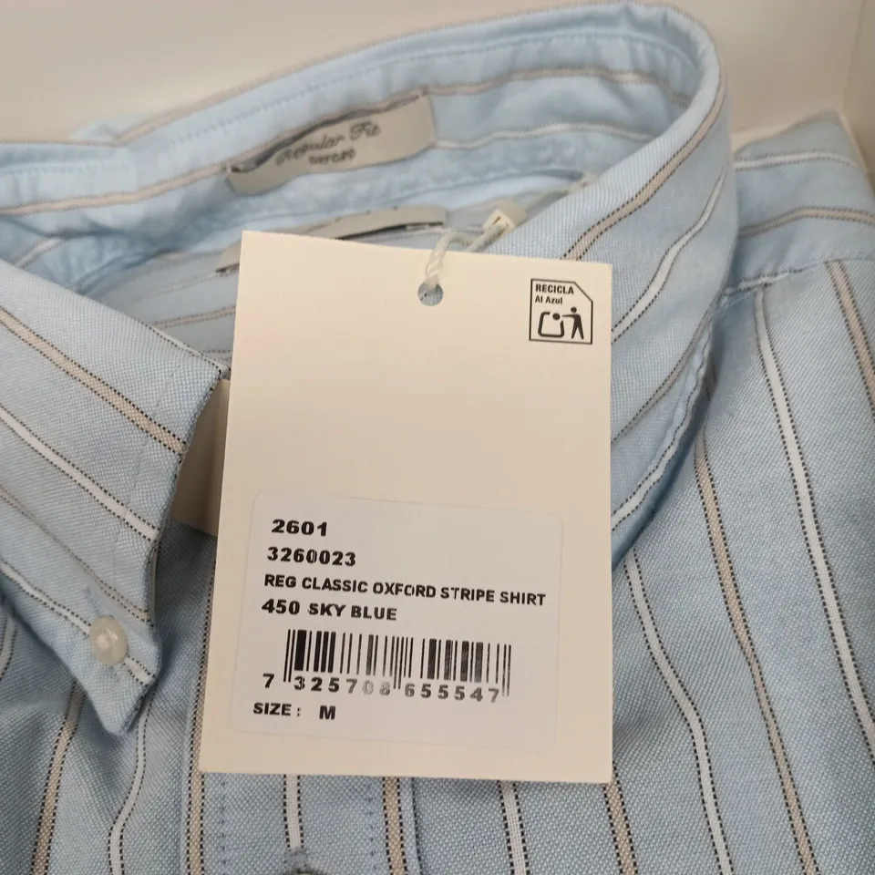 GANT REG CLASSIC OXFORD STRIPE SHIRT – SKY BLUE, SIZE M