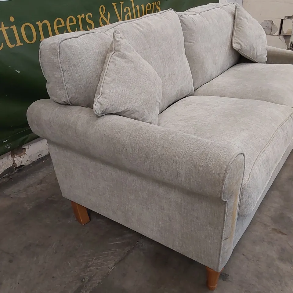 DESIGNER 3 SEATER FABRIC UPHOLSTERED SOFA
