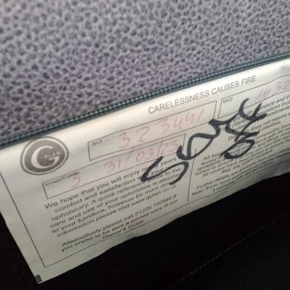 QUALITY DESIGNER G-PLAN SEATTLE ELECTRIC RECLINER CHAIR - STINGRAY CHARCOAL FABRIC 