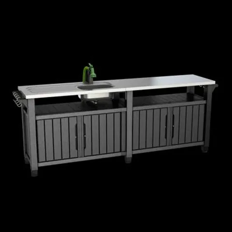 BOXED UNITY CHEF LARGE BBQ TABLE WITH SINK (2 BOXES)