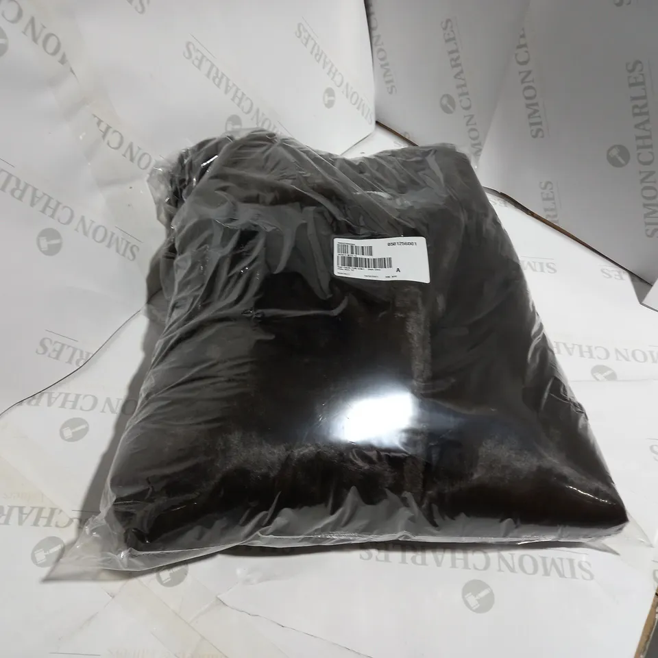 P&P PACKAGED DARK CHOCOLATE FAUX FUR COAT - SIZE 12