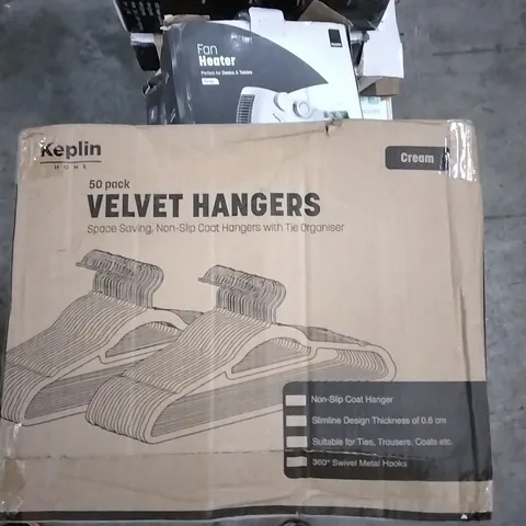 BOXED KEPLIN 50PK VELVET HANGERS - CREAM