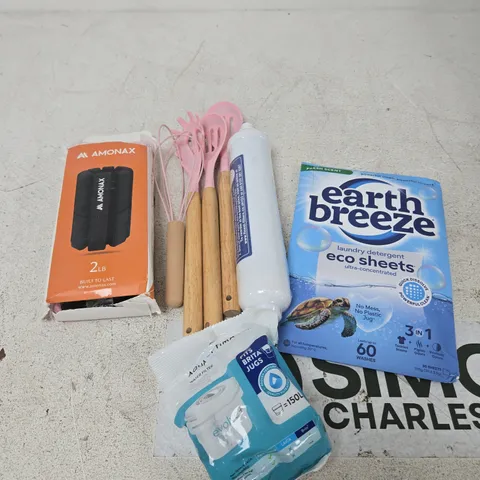 APPROXIMATELY 10 ASSORTED HOUSEHOLD PRODUCTS TO INCLUDE KITCHEN UTENSILS, LAUNDRY SHEETS, FILTER ETC