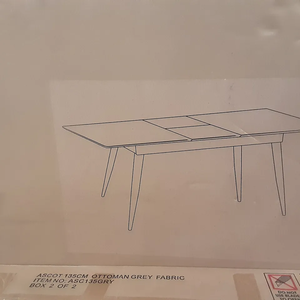 BOXED KENDALL EXTENDING DINING TABLE IN WHITE MARBLE - H75 X W150-180 X D90CM 