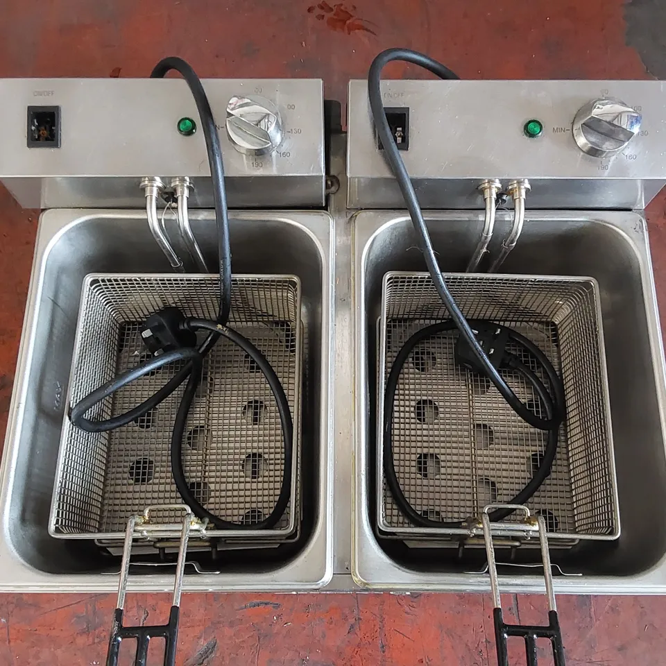 BUFFALO COMMERCIAL TWIN TANK TWIN BASKET 2x5LTR COUNTERTOP FRYER 2X2.8KW