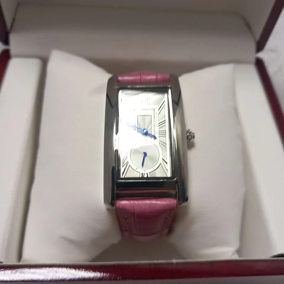 LADIES STOCKWELL WATCH – TEXTURED DIAL WITH SUB DIAL MINUTE HAND – LEATHER STRAP – GIFT BOX INCLUDED
