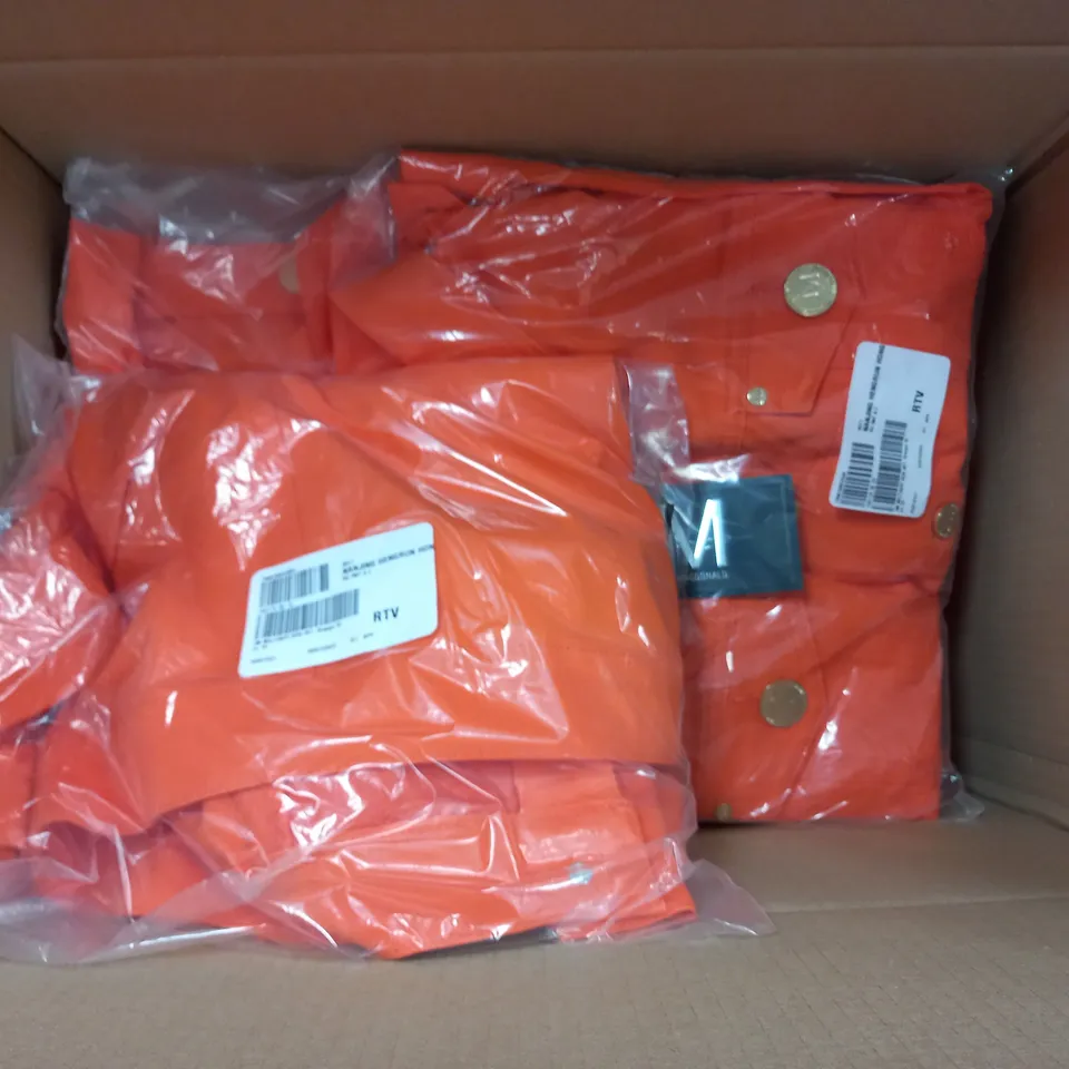 LOT OF 10 JULIEN MACDONALD MILITARY DENIM JACKETS ORANGE ASSORTED SIZES