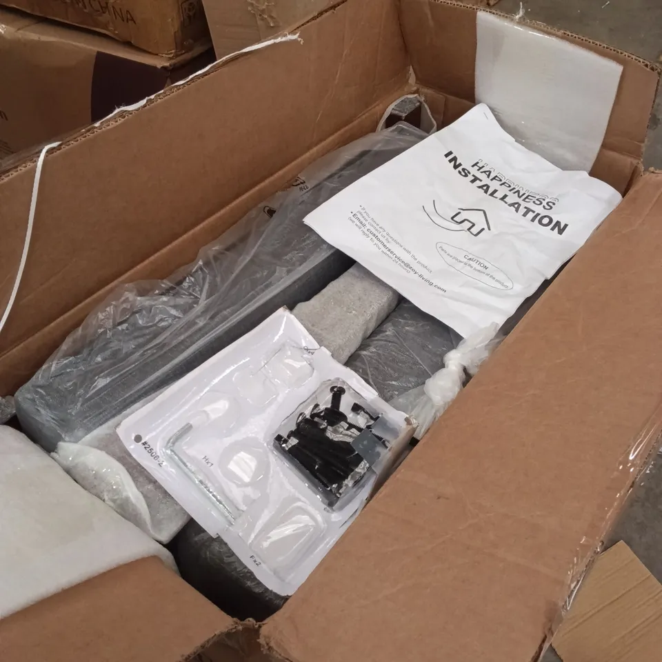 BOXED LIVING ROOM CHAIR - GREY/NATURAL (1 BOX)