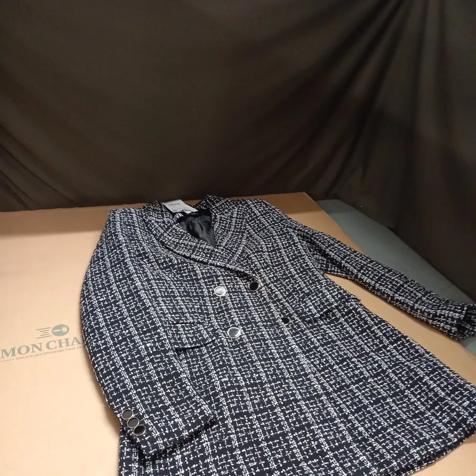 ZARA DOUBLE BREASTED CHECK TEXTURED BLAZER SIZE LARGE