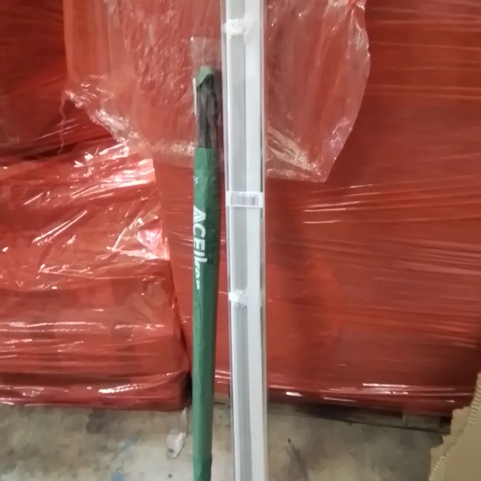 PALLET OF ASSORTED HOUSEHOLD GOODS AND PRODUCTS TO INCLUDE;ROLLER BLINDS,UMBRELLA 