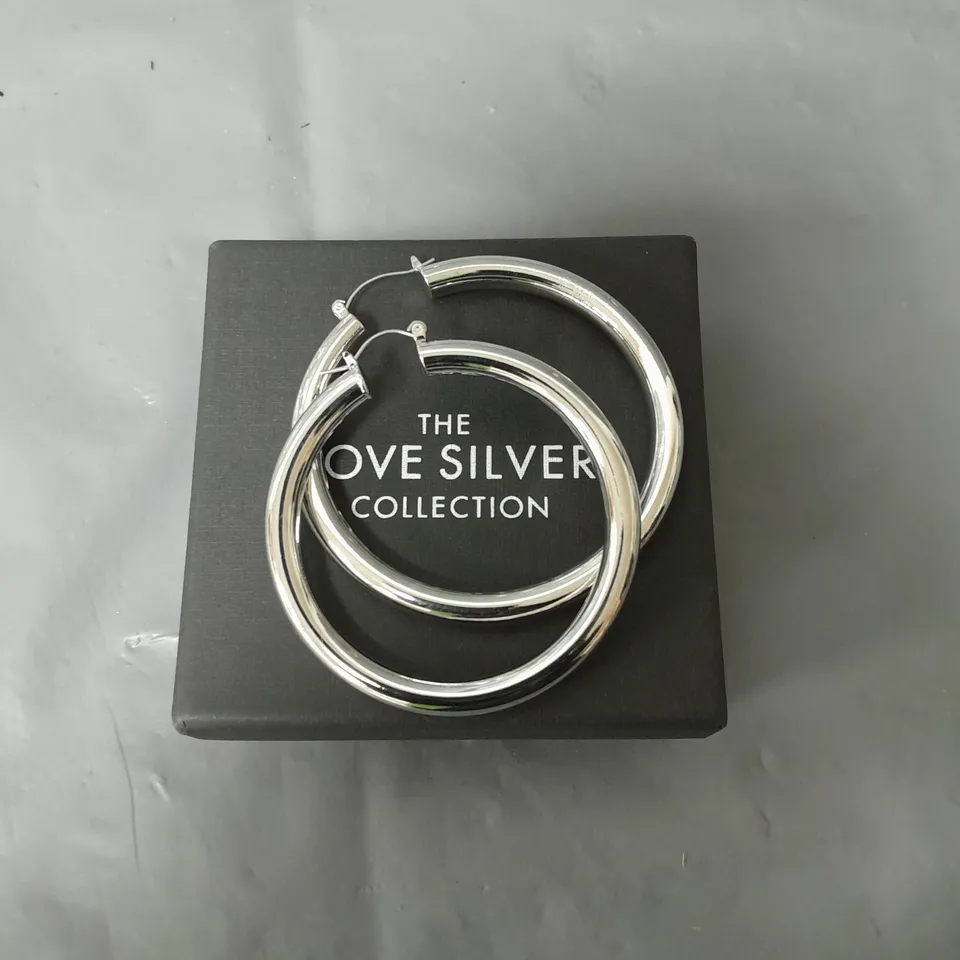 SILVER PLATED LARGE PLAIN HOOPS