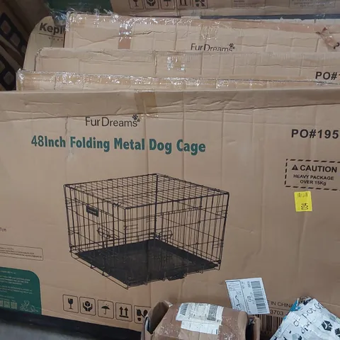 BOXED FURDREAMS 48INCH FOLDABLE METAL DOG CAGE
