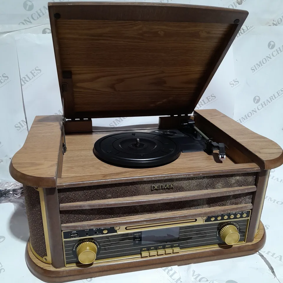 ENVER MRD-51BT RETRO RECORD PLAYER TURNTABLE MUSIC CENTRE WITH CD PLAYER