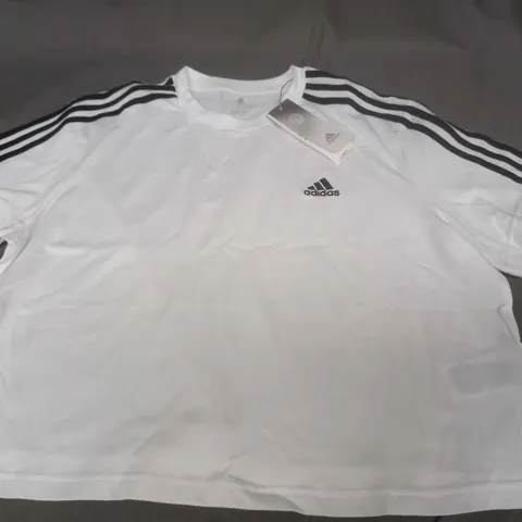 ADIDAS 3-STRIPE CROPPED T-SHIRT - UK M