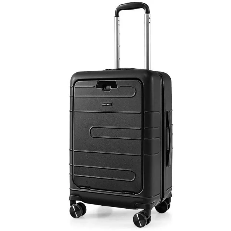 CARRY ON LUGGAGE WITH 4-LEVEL TELESCOPING ALUMINUM PULL ROD