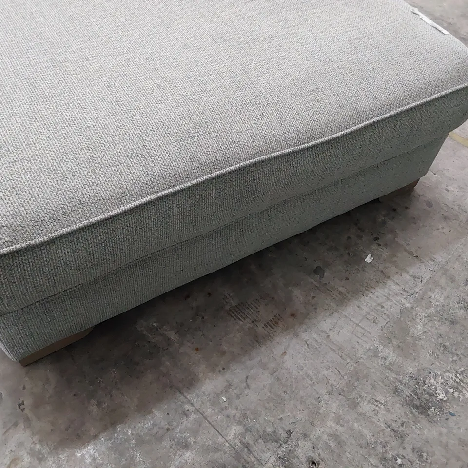 QUALITY BRITISH DESIGNER LOUNGE Co. LARGE RECTANGULAR FOOTSTOOL GREY FABRIC 