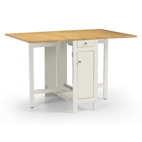 BOXED JULIAN BOWEN SAVOY DINING SET - WHITE / NATURAL FINISH (1 BOX)