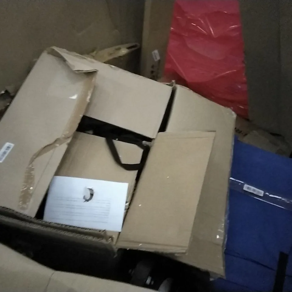 PALLET OF ASSORTED ITEMS INCLUDING STREAM ELECTRIC CHAIN SAW, VIFLYKOO INSECT KILLER, MODIFY AIR AIR PURIFIER, WHEELED TABLE, LED MONITER