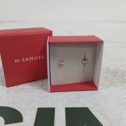 H.SAMUEL GOLD-TONE STARBURST STUD EARRINGS IN RED PRESENTATION BOX