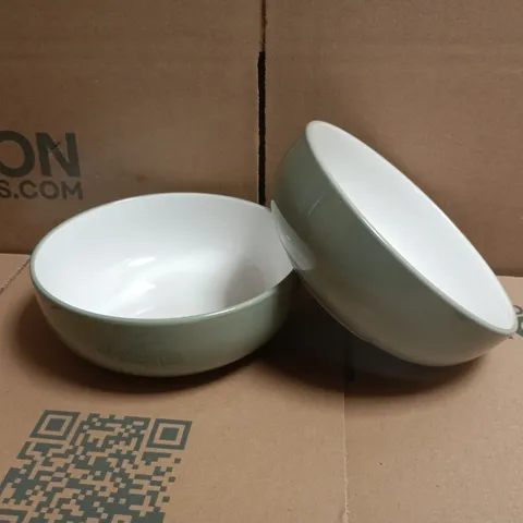 BOXED 3 SIX 5 12-PIECE TWO-TONE DINNER SET IN SAGE