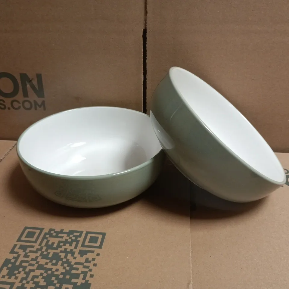 BOXED 3 SIX 5 12-PIECE TWO-TONE DINNER SET IN SAGE