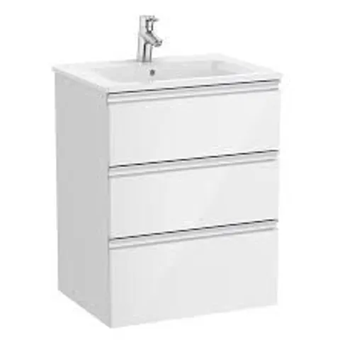 BRAND NEW BOXED ROCA THE GAP 600MM 3 DRAWER VANITY UNIT - GLOSS WHITE - A857404806