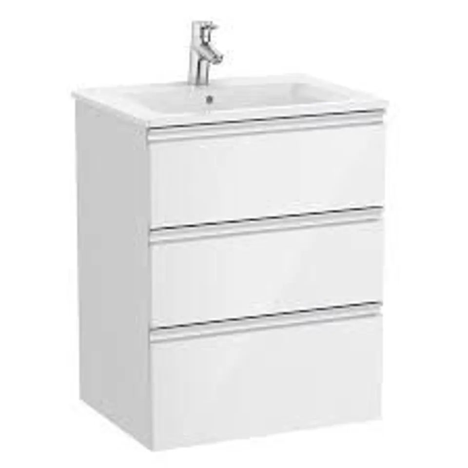 BRAND NEW BOXED ROCA THE GAP 600MM 3 DRAWER VANITY UNIT - GLOSS WHITE - A857404806