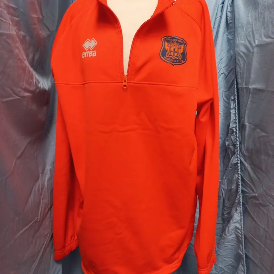 ERREA ORANGE TRAINING TOP WITH CLUB CREST – SIZE XL (MEN'S)