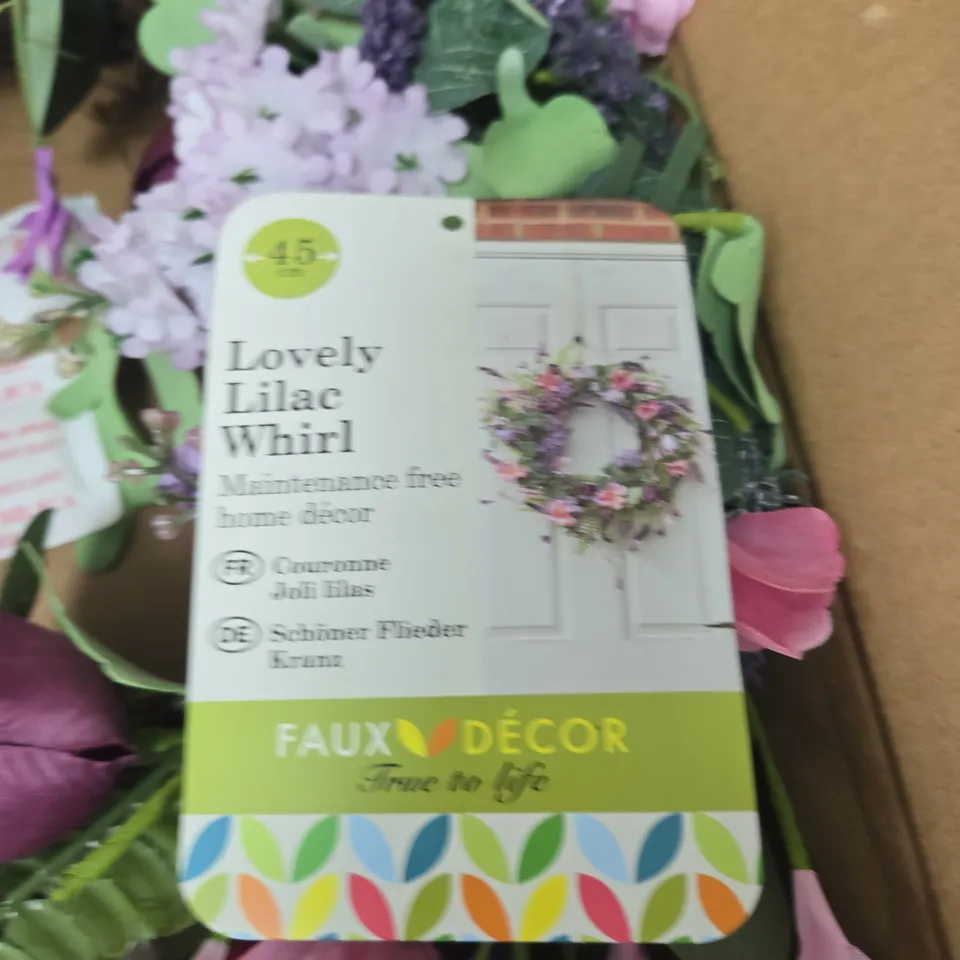 LOVELY LILAC WHIRL – MAINTENANCE FREE FAUX DECOR DOOR WREATH