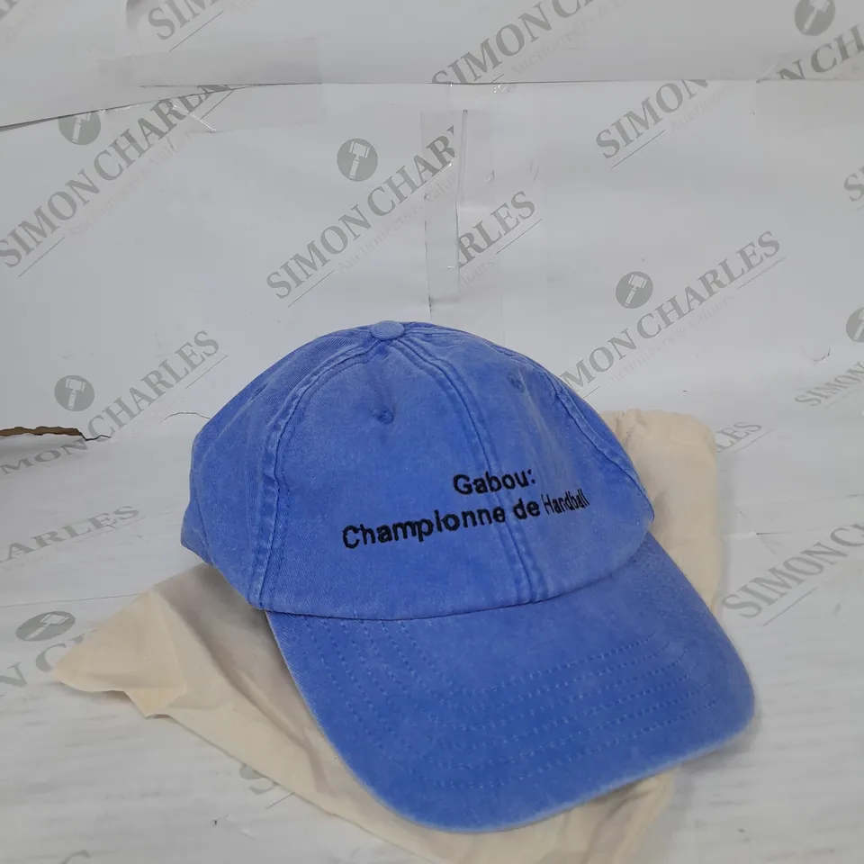 GABOU: CHAMPIONNE DE HANDBALL BASEBALL CAP IN BLUE DENIM ADJUSTABLE