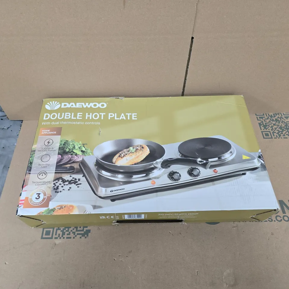 DAEWOO DOUBLE HOT PLATE – PORTABLE ELECTRIC STOVE (BOXED)