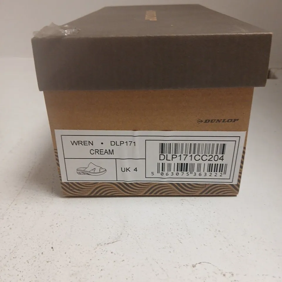 DUNLOP WREN DLP171 CREAM SANDALS – UK4 – BOXED