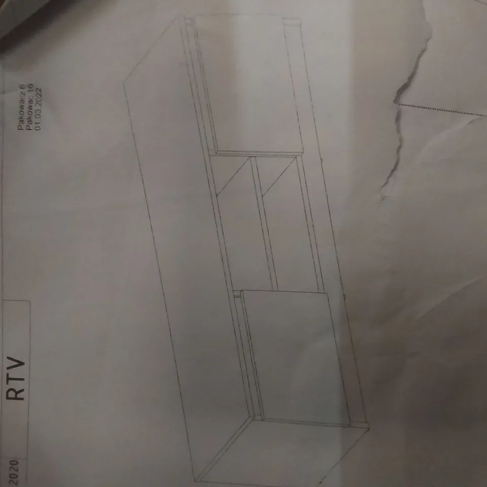 BOXED LARGE TV STAND - WHITE 