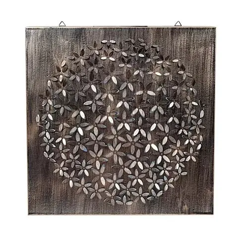 GARDEN STORIES OUTDOOR METAL WALL ART SOLAR LIGHT BOXED