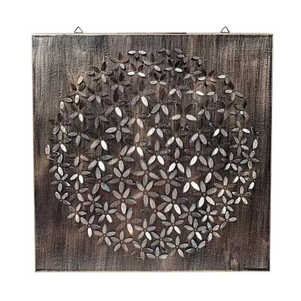 GARDEN STORIES OUTDOOR METAL WALL ART SOLAR LIGHT BOXED