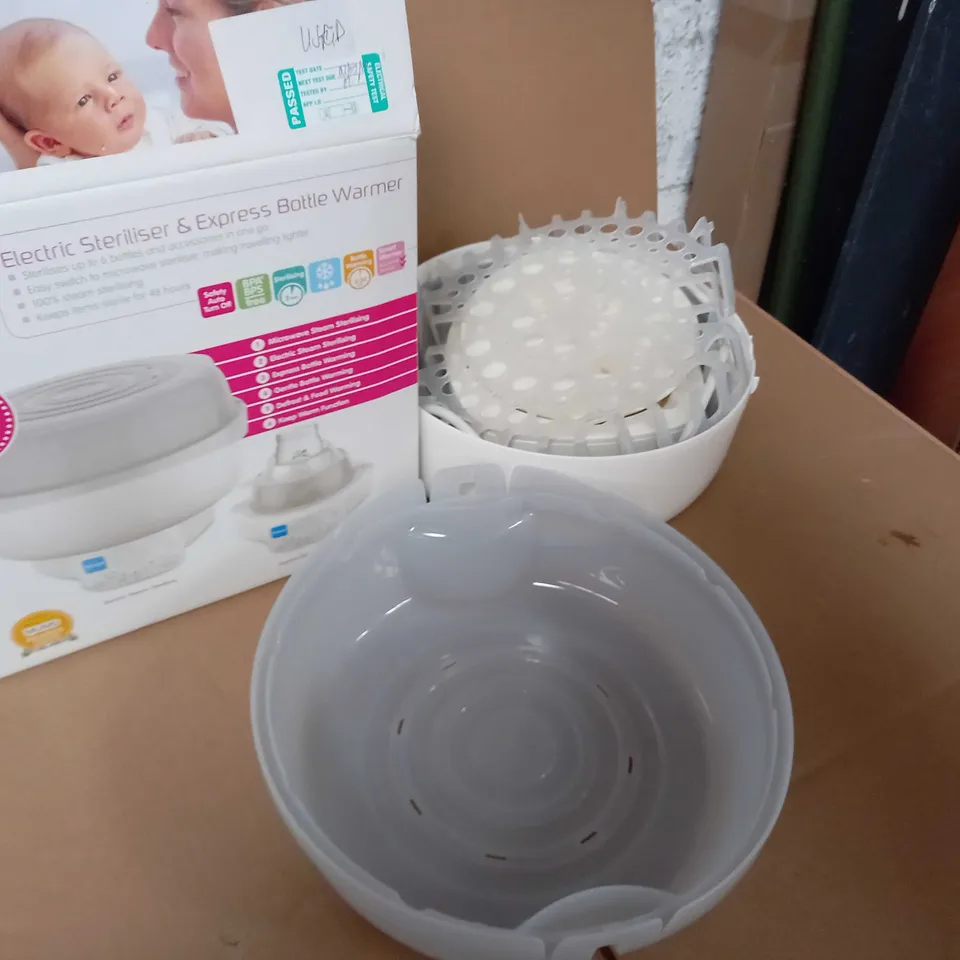 BOXED ELECTIC STERILISER AND EXPRESS BOTTLE WARMER
